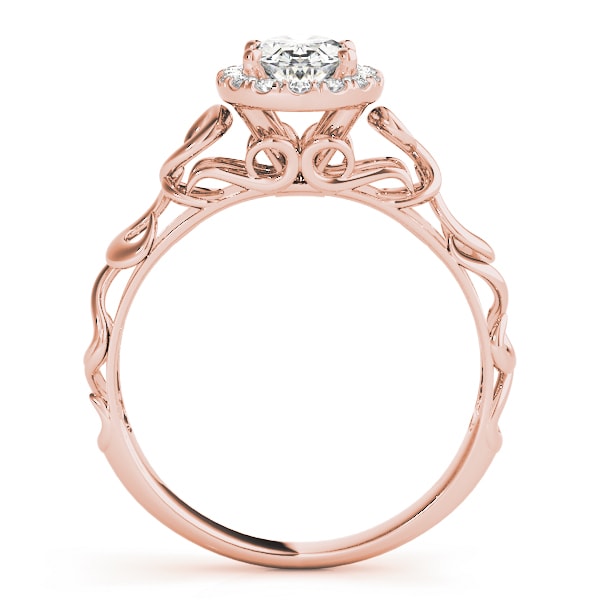 18K Rose Gold 1/3 ct tw Halo Diamond Engagement Ring