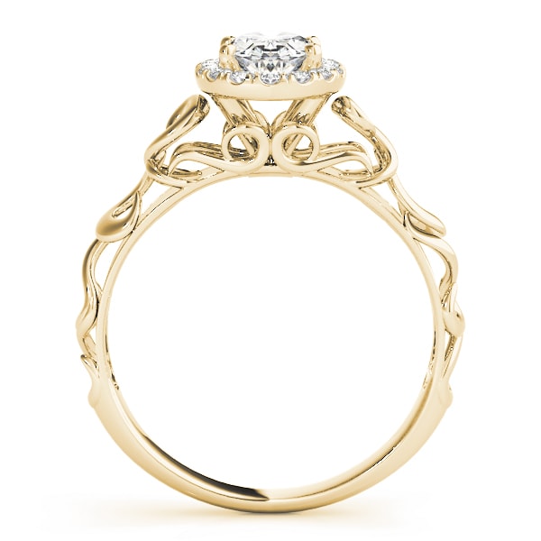 18K Yellow Gold 1/3 ct tw Halo Diamond Engagement Ring