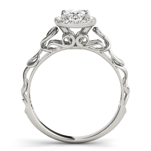 14K White Gold 1/3 ct Diamond Oval Halo Ring