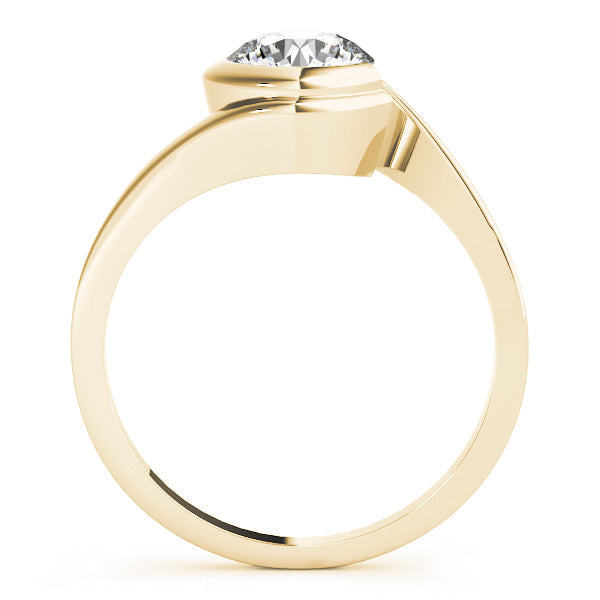 18K Yellow Gold 1/2 CT Round Diamond Engagement Ring