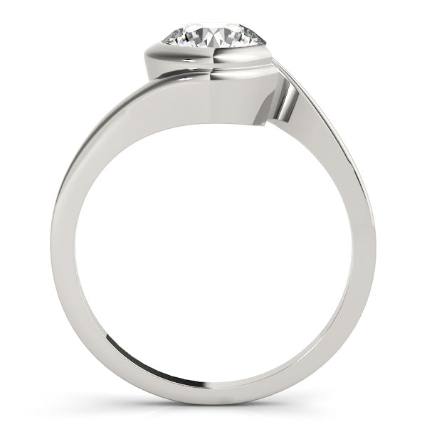14K White Gold 1/2 CT Round Diamond Engagement Ring