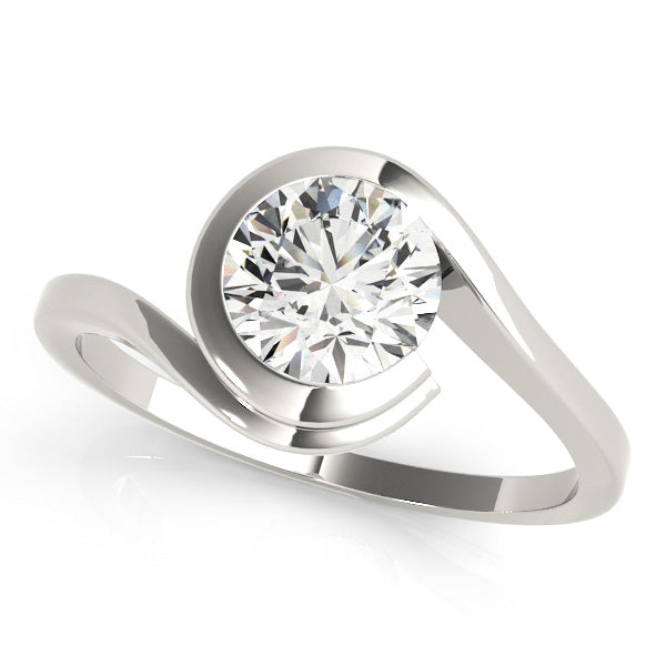 18K White Gold 1/2 CT Round Diamond Engagement Ring