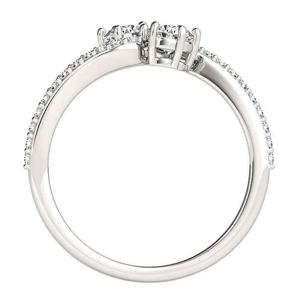 Platinum Lab Diamond Two-Stone Statement Ring
