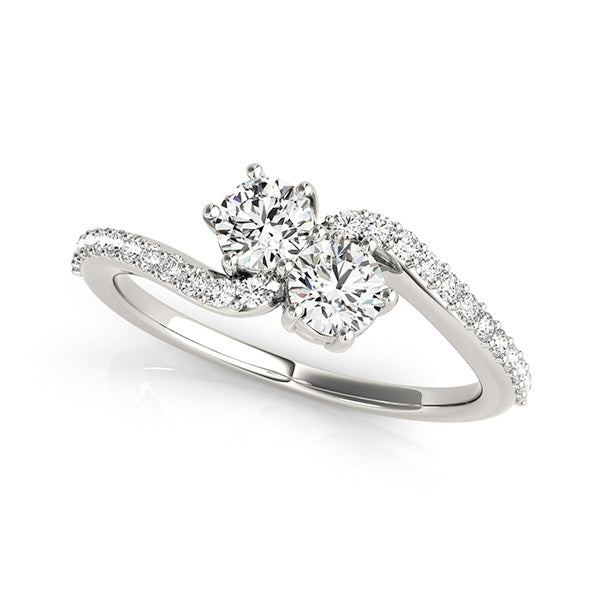 Lab Grown Diamond Two Stone Ring in 14K Gold
