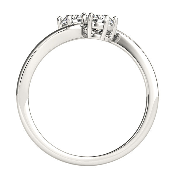 Platinum White Gold 1 CTW Round Diamond Two-Stone Ring