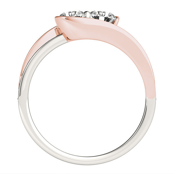 White Platinum Multi-Diamond Two Stone Ring