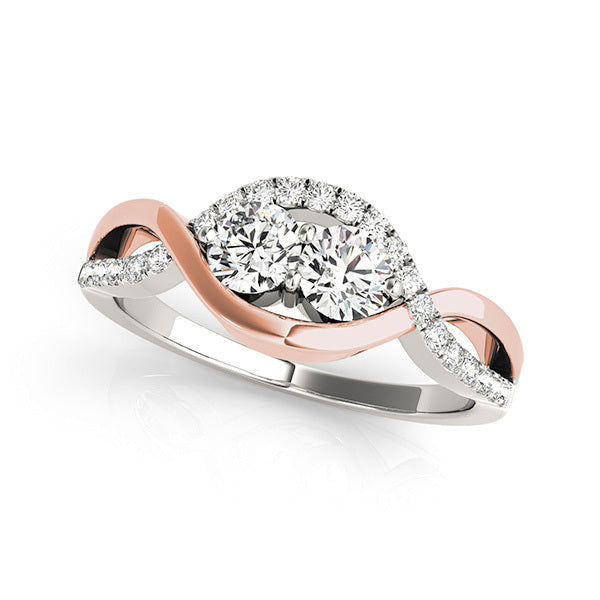 18K White Gold Round Diamond Fashion Ring