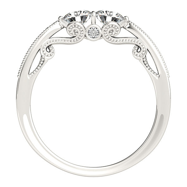 White Gold Lab Diamond Two-Stone Ring | 0.04 CTW