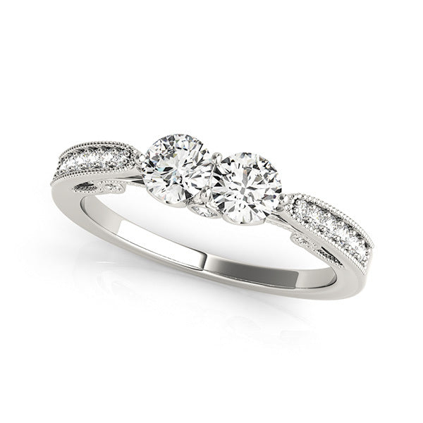 Lab Diamond Two-Stone Ring in 14K White Gold
