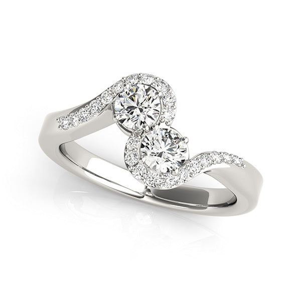 14K White Gold Round Diamond Fashion Ring