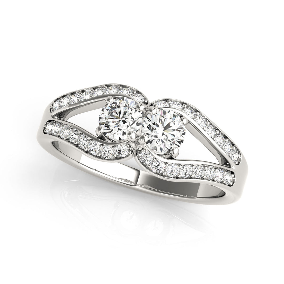 14K White Gold Multi-Stone Diamond Fashion Ring