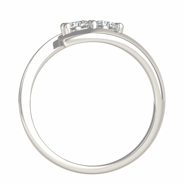 14K White Gold 1CT Two-Stone Diamond Ring