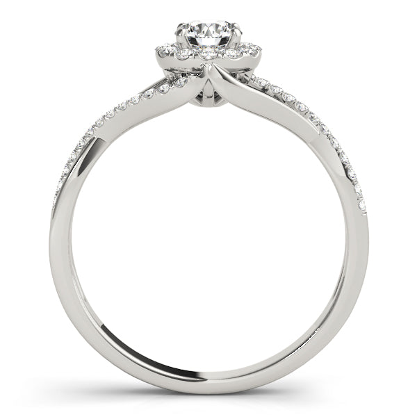 18K White Gold 1.25 ctw Diamond Halo Engagement Ring