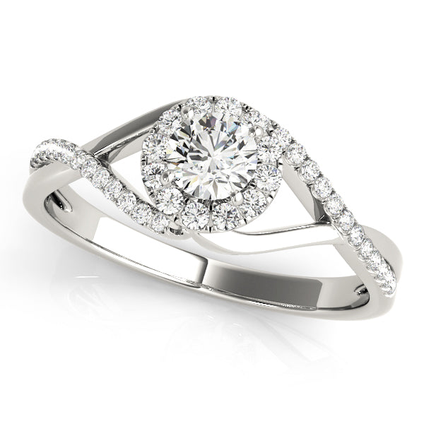 18K White Gold 1.25 ctw Diamond Halo Engagement Ring
