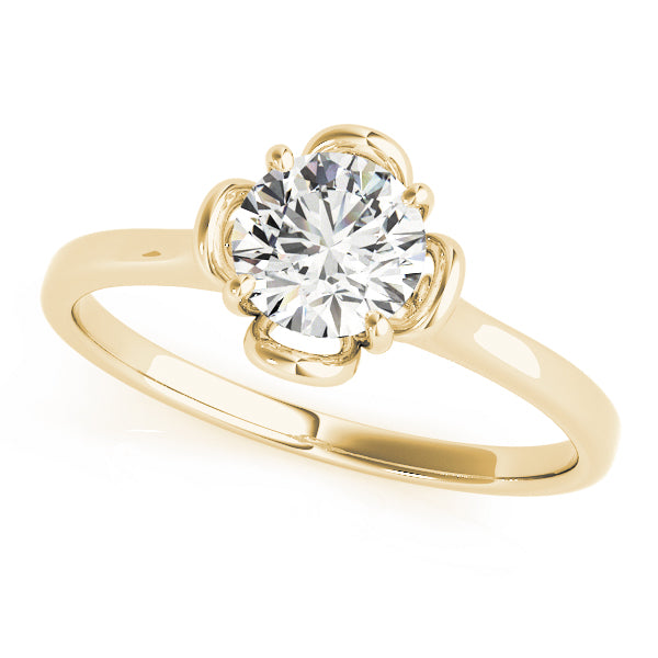18K Yellow Gold 1/3 CT Round Diamond Engagement Ring