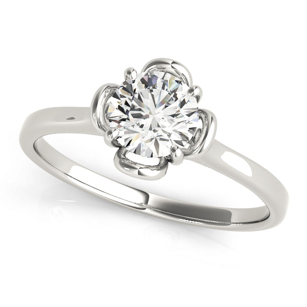 14K White Gold Round Diamond Solitaire Ring