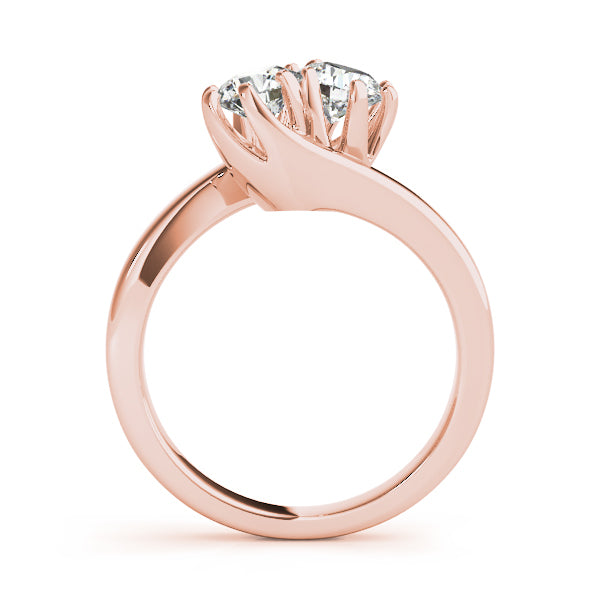 Rose Gold 1 CT Lab Diamond Two Stone Ring