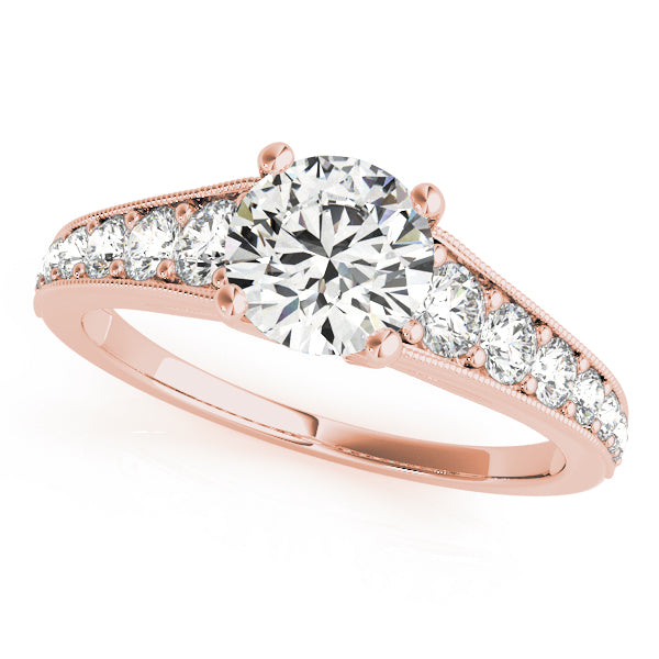 18K Rose Gold 1 CT Diamond Engagement Ring