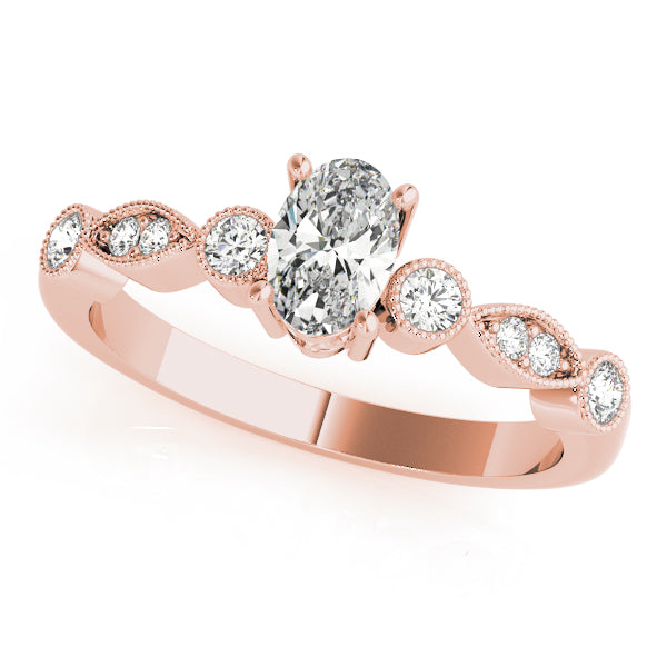 Rose Gold Lab Diamond Oval Fashion Ring