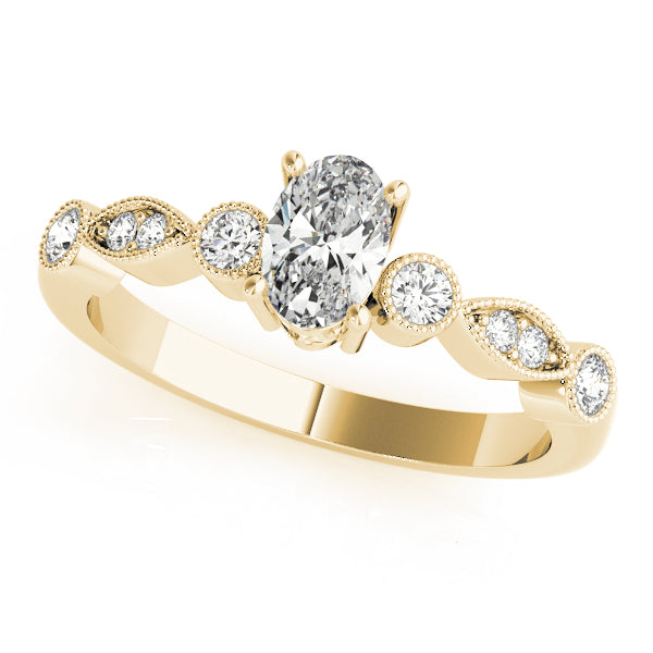 14K Yellow Gold Lab Diamond Oval Fashion Ring