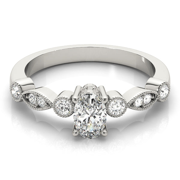 18K White Gold Lab Diamond Oval Ring