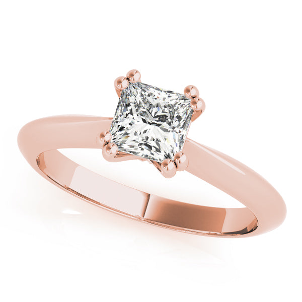 14K Rose Gold Diamond Solitaire Engagement Ring