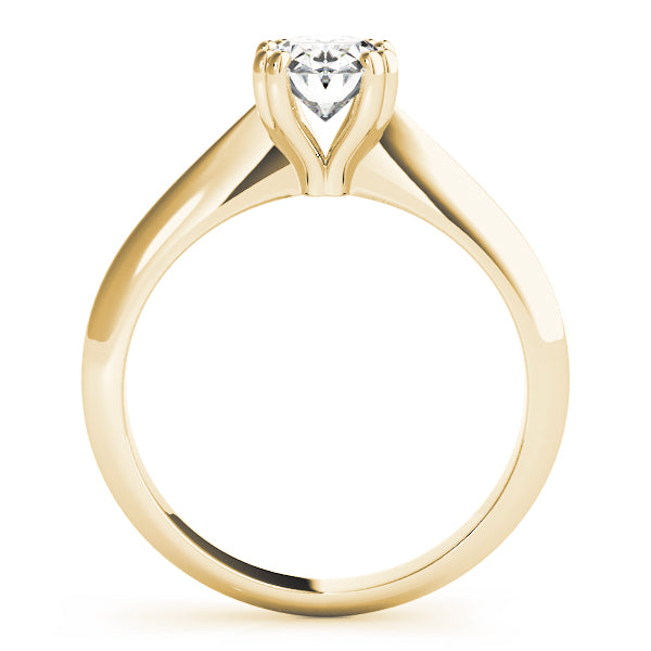 14K Yellow Gold Oval Diamond Solitaire Ring