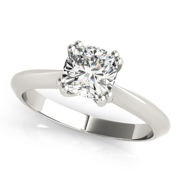18K White Gold 1/2 CT Cushion Diamond Engagement Ring