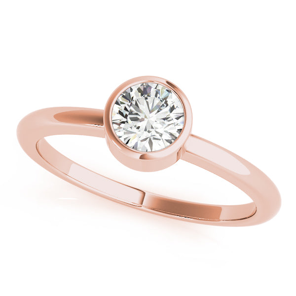 18K Rose Gold 1/2 CT Round Diamond Engagement Ring