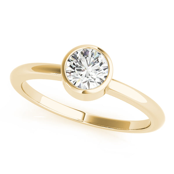 18K Yellow Gold 1/2 CT Round Diamond Engagement Ring