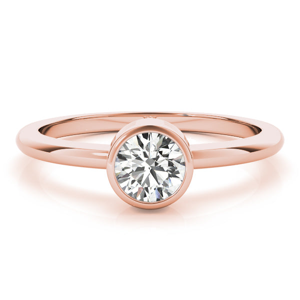 18K Rose Gold 1/2 CT Round Diamond Engagement Ring