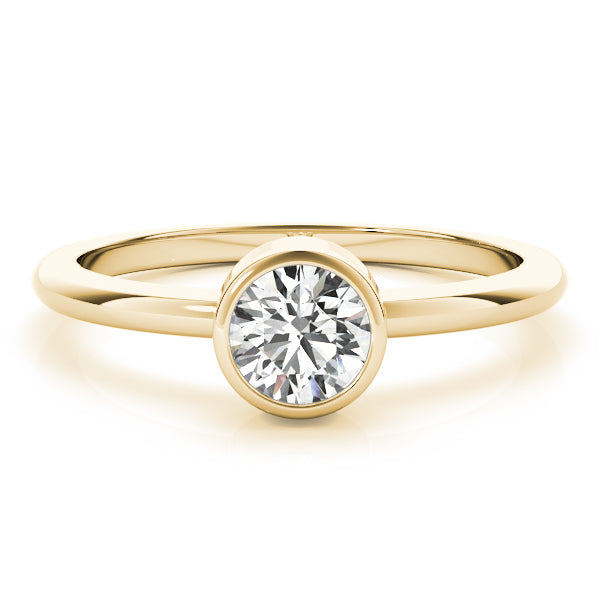 18K Yellow Gold 1/2 CT Round Diamond Engagement Ring