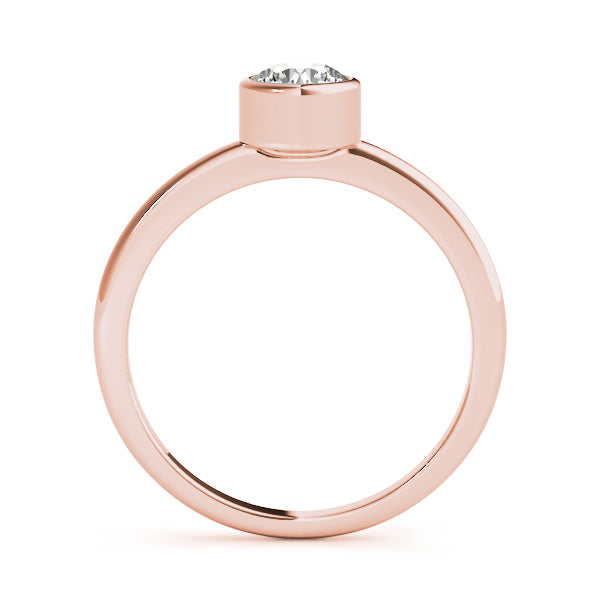 18K Rose Gold 1/2 CT Round Diamond Engagement Ring