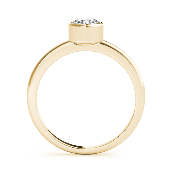 18K Yellow Gold 1/2 CT Round Diamond Engagement Ring
