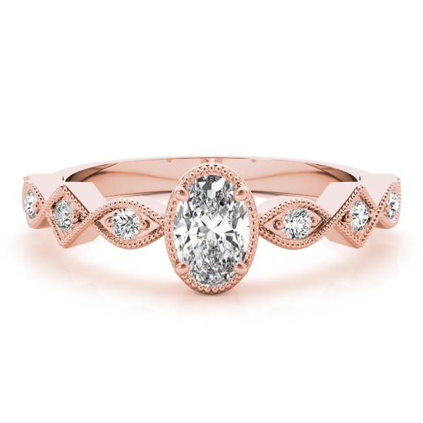 18K Rose Gold 1/2 ct tw Single Row Diamond Engagement Ring