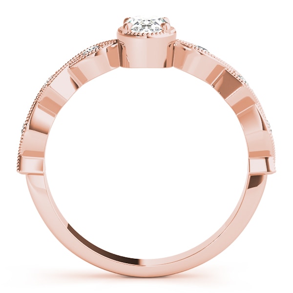14K Rose Gold 1/2 ct tw Single Row Diamond Engagement Ring