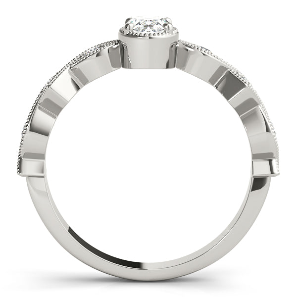Platinum Oval Diamond Engagement Ring 1/2 CT