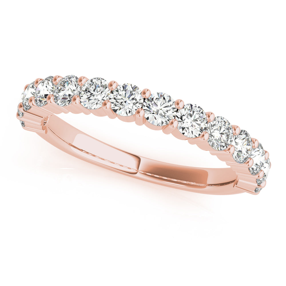 18K Rose Gold 1 CT Diamond Wedding Band