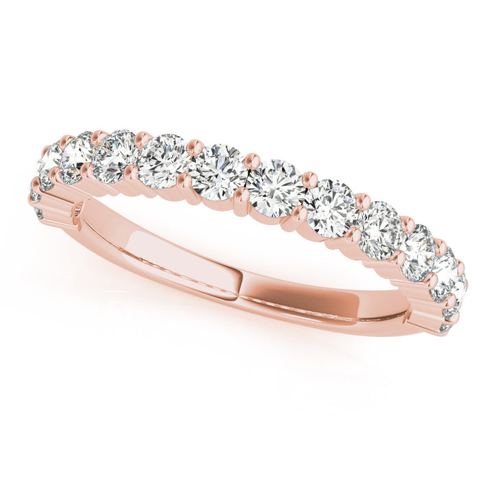 18K Rose Gold 1 CT Diamond Wedding Band
