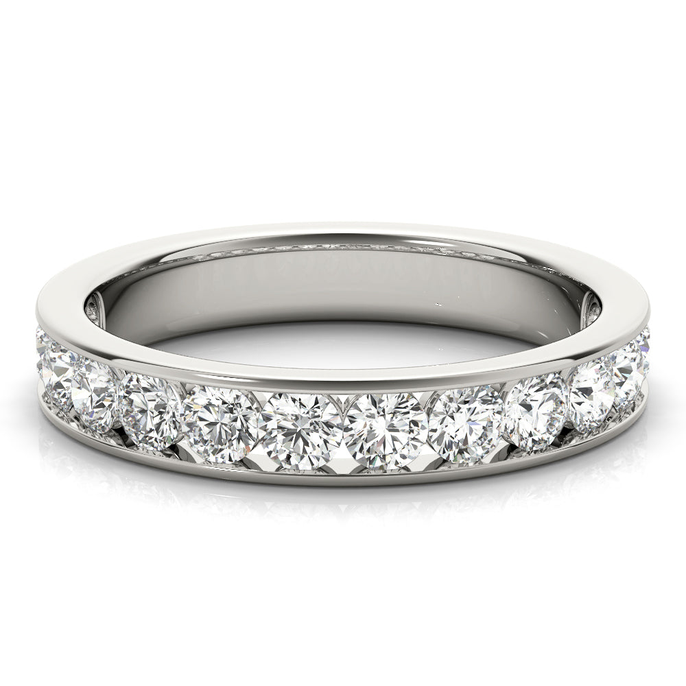 18K White Gold 1 CT Diamond Wedding Band