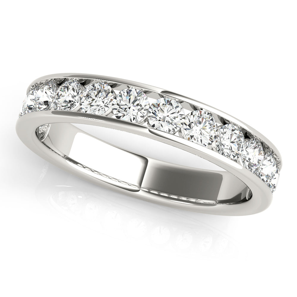 18K White Gold 1 CT Diamond Wedding Band