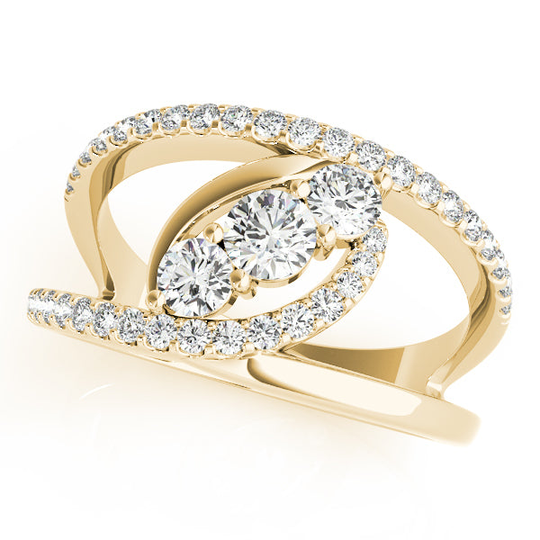 14K Yellow Gold Multi-Diamond Fashion Ring