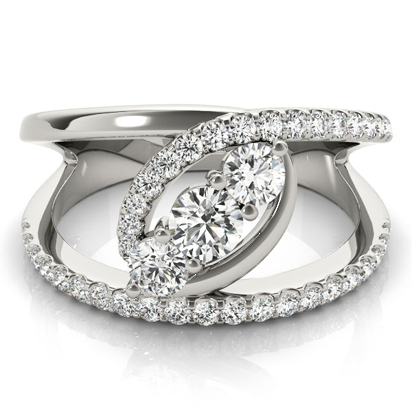 Platinum White Diamond Fashion Ring