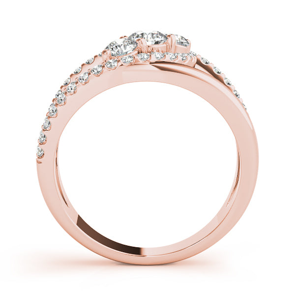 14K Rose Gold Multi-Diamond Fashion Ring