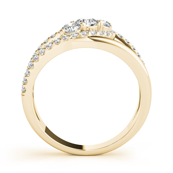 14K Yellow Gold Round Diamond Fashion Ring