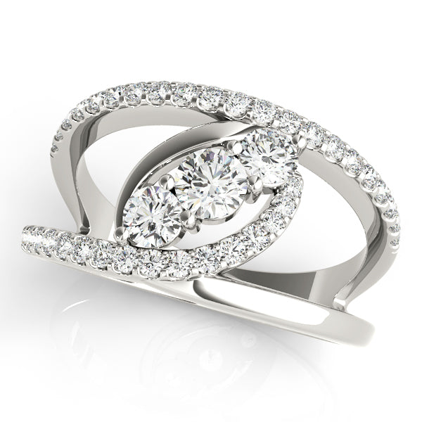 Platinum White Multi-Diamond Fashion Ring