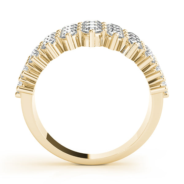 18K Yellow Gold Multi-Row Diamond Fashion Ring