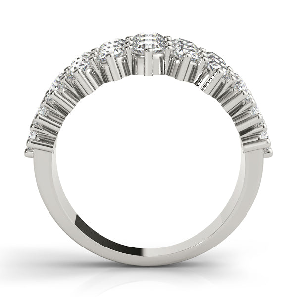 Platinum Multi-Row Lab Diamond Fashion Ring