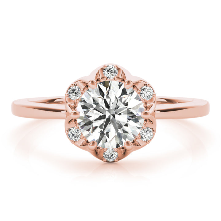 18K Rose Gold 1 CT Diamond Halo Engagement Ring