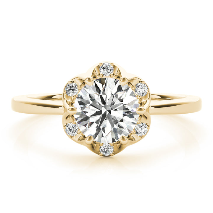 14K Yellow Gold 1 CT Diamond Halo Engagement Ring